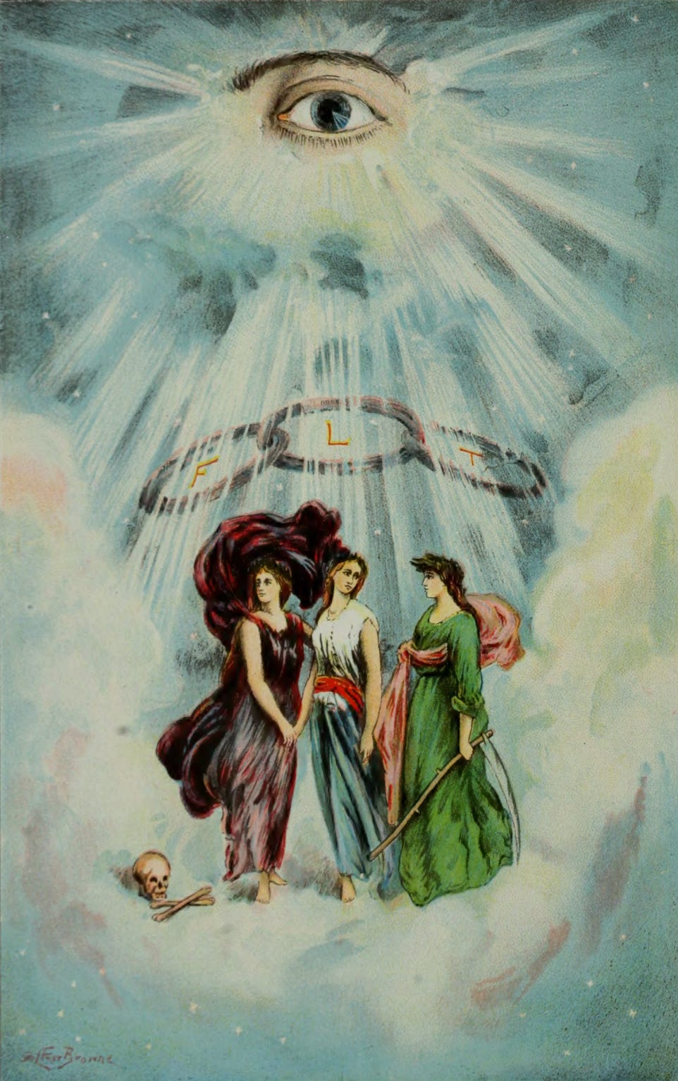 A historical Odd Fellows illustration bearing the order’s three linked rings and the words Friendship, Love, and Truth.